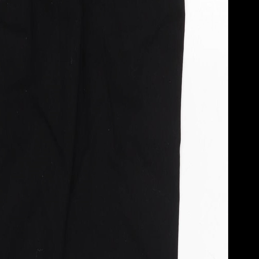 River Island Mens Black Cotton Blend Tapered Jeans Size 30 in L30 in Regular Zip