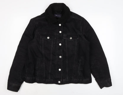 Marks & Spencer Womens Grey Biker Jacket Size 14 Button