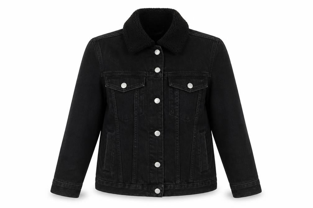 Marks & Spencer Womens Grey Biker Jacket Size 14 Button