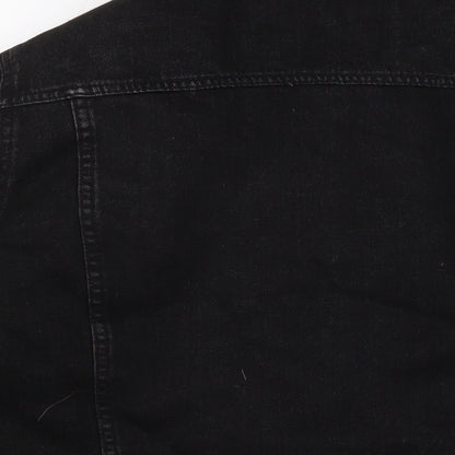 Marks & Spencer Womens Grey Biker Jacket Size 14 Button