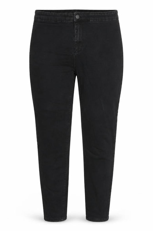 Denim & Co. Womens Grey Cotton Blend Tapered Jeans Size 16 L29 in Regular Zip