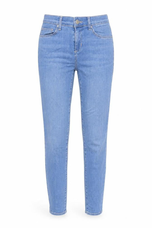 Denim & Co. Womens Blue Cotton Blend Tapered Jeans Size 26 in L30 in Regular Zip