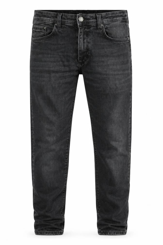 River Island Mens Grey Cotton Blend Straight Jeans Size 30 in L30 in Regular Zip