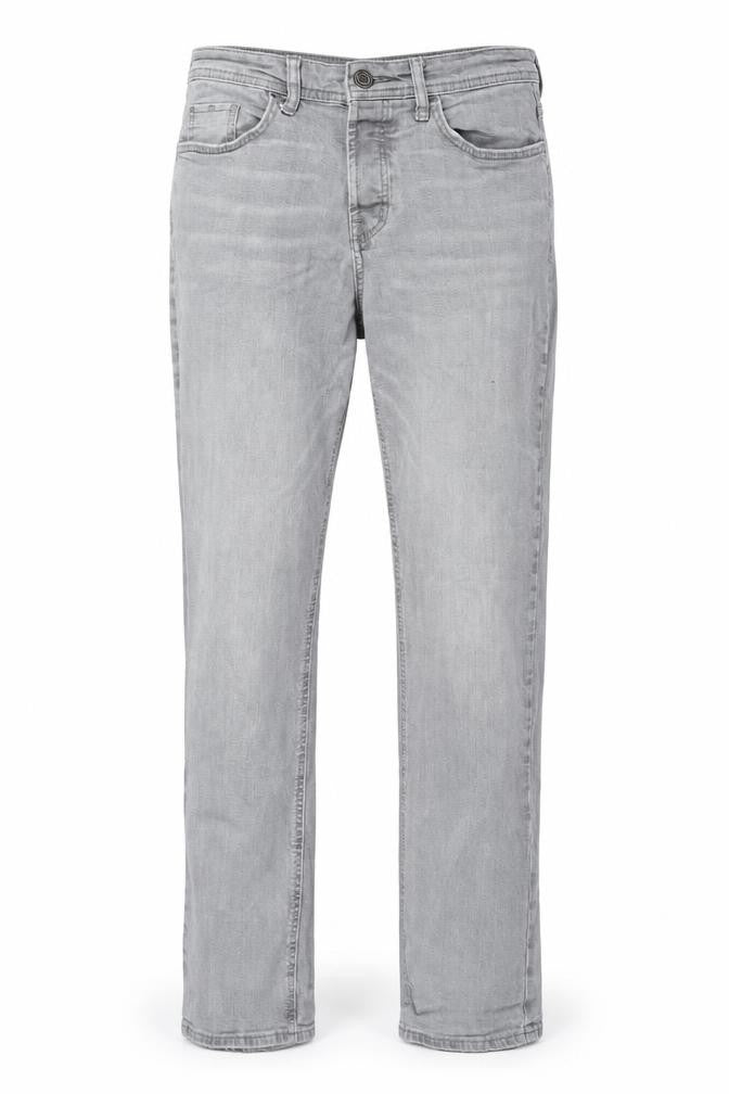 Denim & Co. Mens Grey Cotton Blend Straight Jeans Size 28 in L29 in Regular Zip