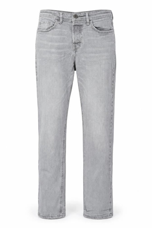 Denim & Co. Mens Grey Cotton Blend Straight Jeans Size 28 in L29 in Regular Zip