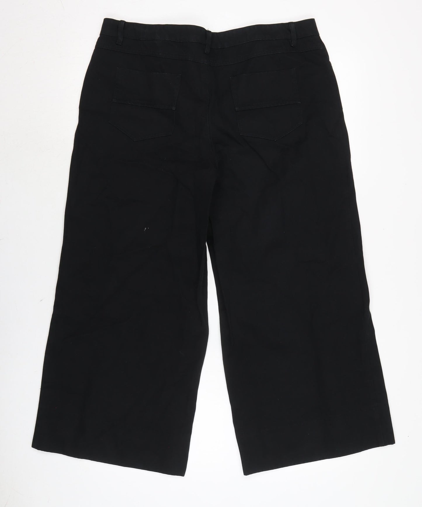 Alysi Womens Black Cotton Blend Cropped Jeans Size 16 L24 in Regular Zip