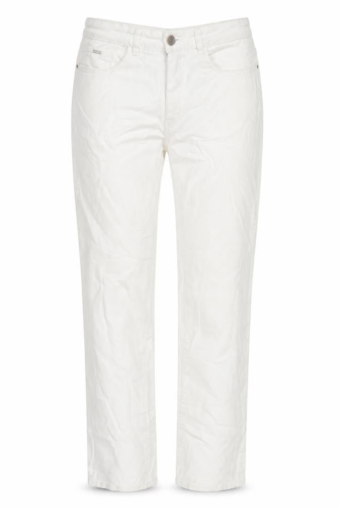 French dressing Jean Womens White Cotton Blend Straight Jeans Size 10 L31 in Regular Zip