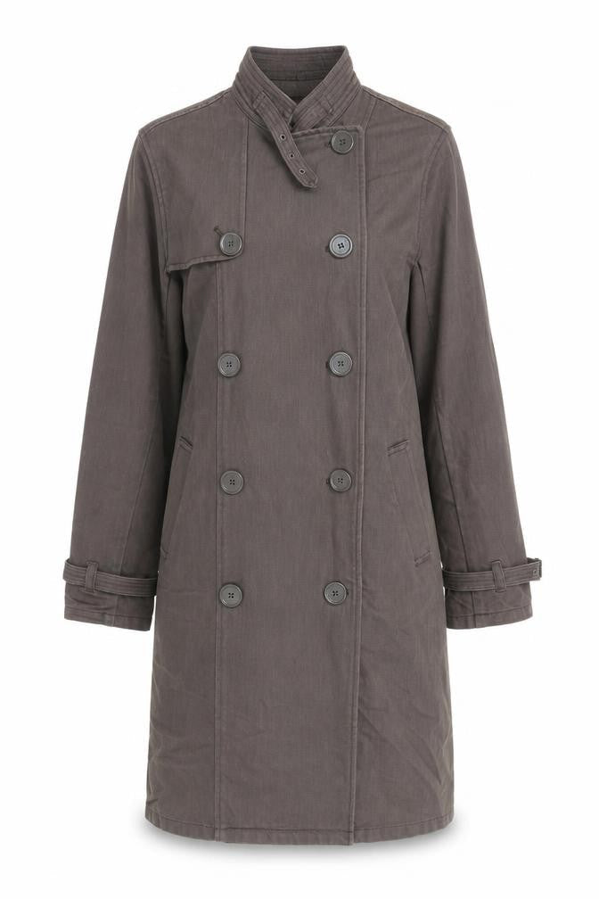 SOFT GREY Womens Brown Pea Coat Coat Size 12 Button - Vintage