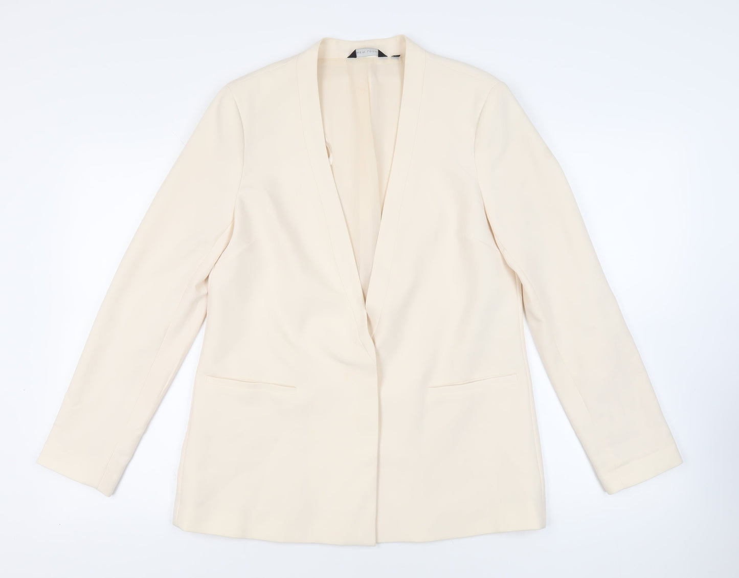 New Look Womens Ivory Jacket Blazer Size 14 Snap