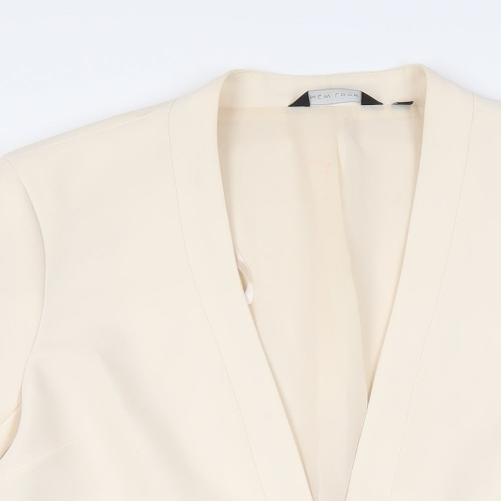 New Look Womens Ivory Jacket Blazer Size 14 Snap