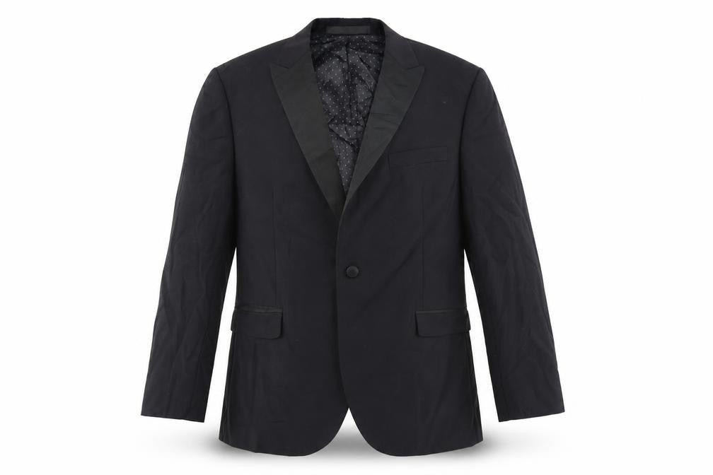 John Lewis Mens Black Wool Tuxedo Suit Jacket Size 44 Regular