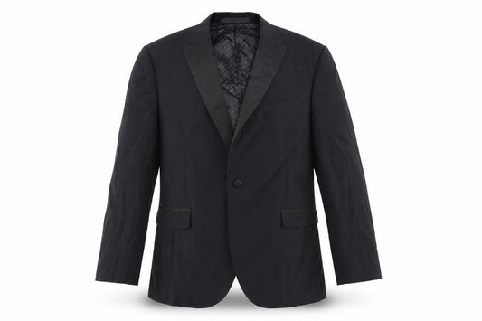 John Lewis Mens Black Wool Tuxedo Suit Jacket Size 44 Regular