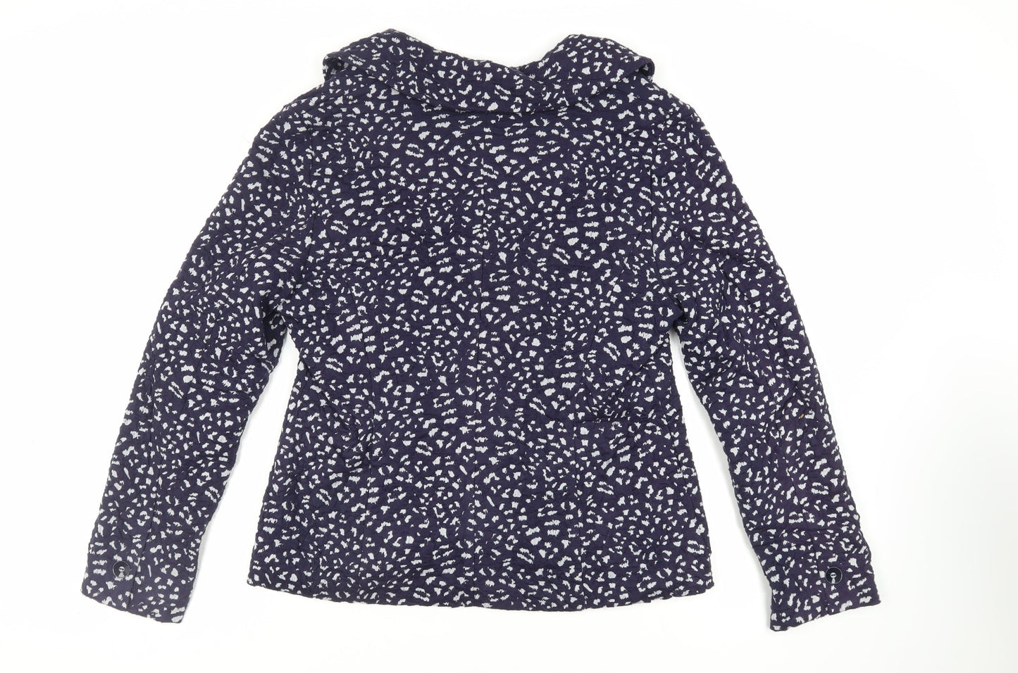 Per Una Womens Blue Geometric Jacket Blazer Size 16 Button - Textured