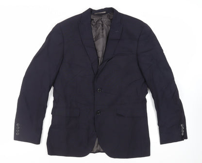 Next Mens Blue Polyester Jacket Suit Jacket Size 40 Regular