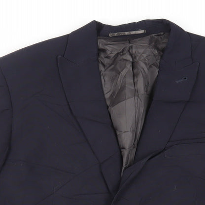 Next Mens Blue Polyester Jacket Suit Jacket Size 40 Regular