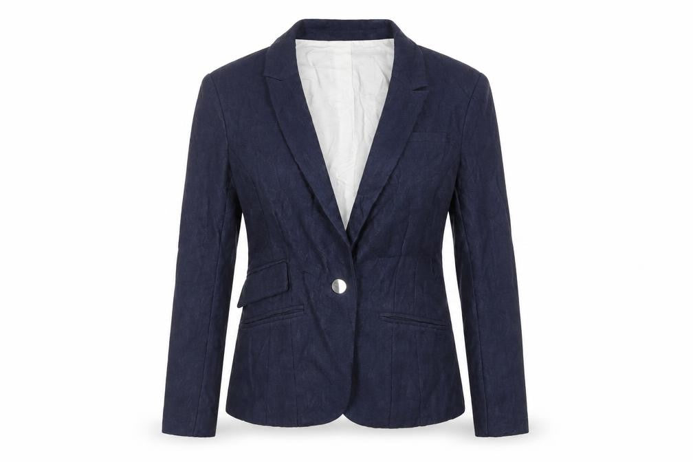 River Island Womens Blue Jacket Blazer Size 12 Button - Textured