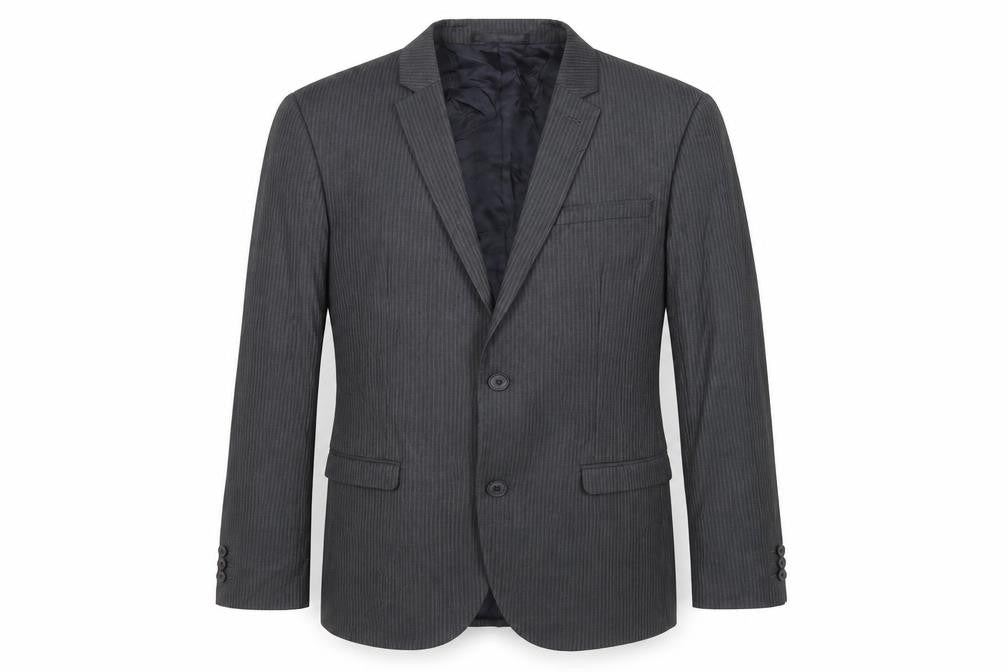 NEXT Mens Grey Striped Polyester Jacket Suit Jacket Size 38 Regular