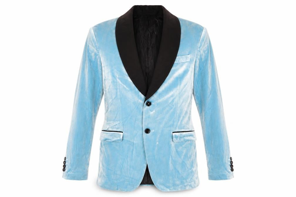 Zara Man Mens Blue Polyester Tuxedo Blazer Size 38 Regular