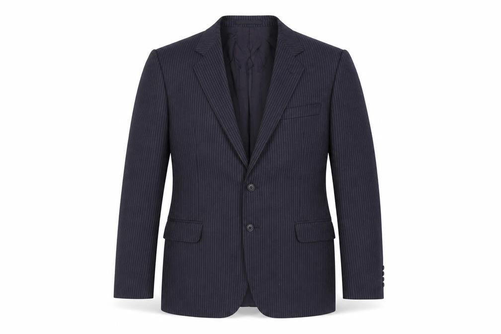 St Michael Mens Blue Striped Wool Jacket Suit Jacket Size 40 Regular