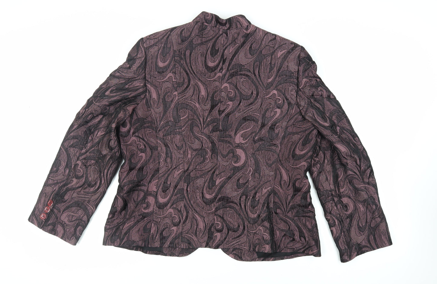 nassC Womens Purple Geometric Jacket Blazer Size 18 Button