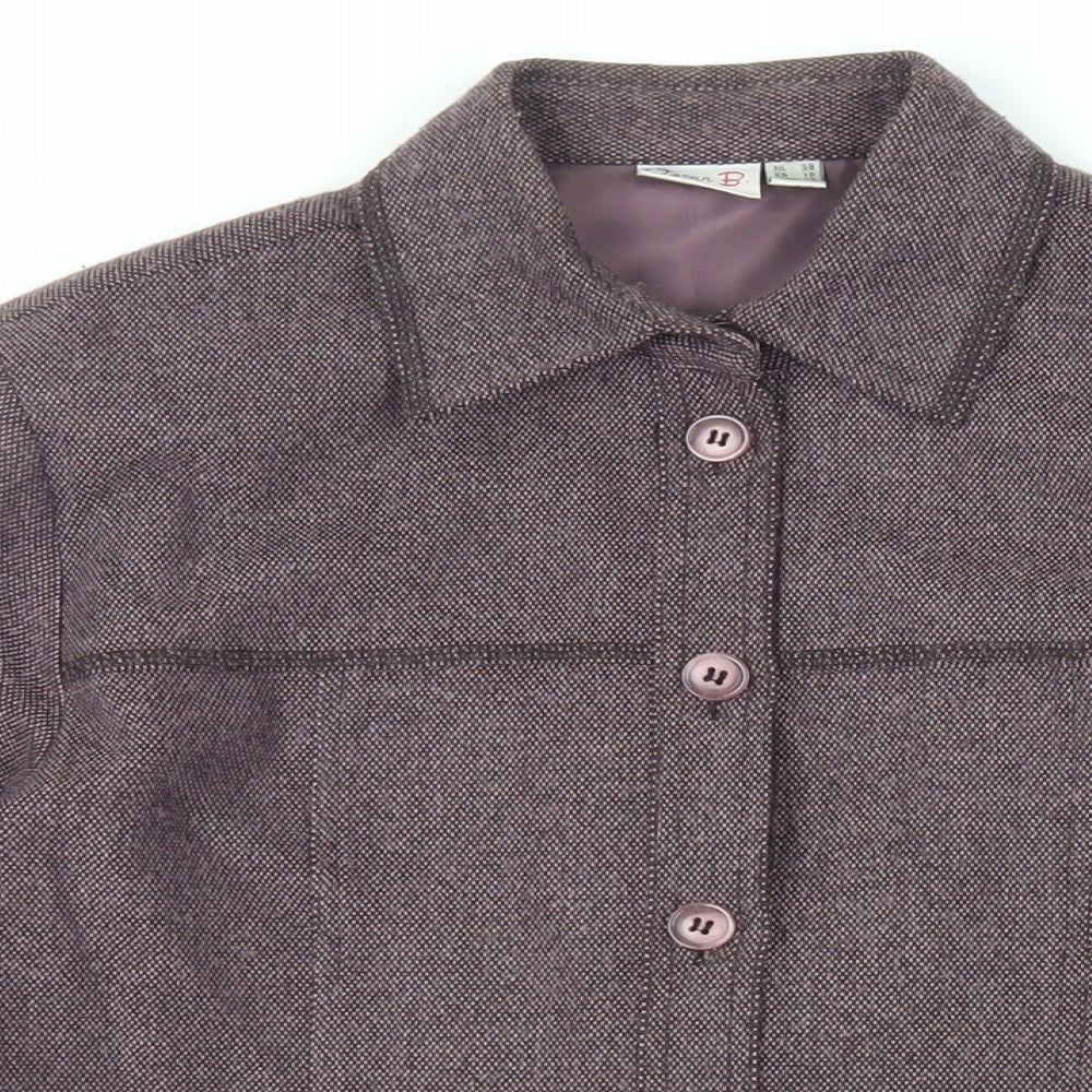 Oscar B. Womens Purple Jacket Size 12 Button - Lightweight