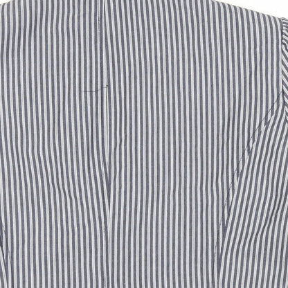 Brand and care label for Red Herring women’s blue striped jacket blazer, size UK 14, button