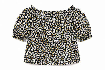 Capsule Womens Black Floral Polyester Basic Blouse Size 14 Off the Shoulder