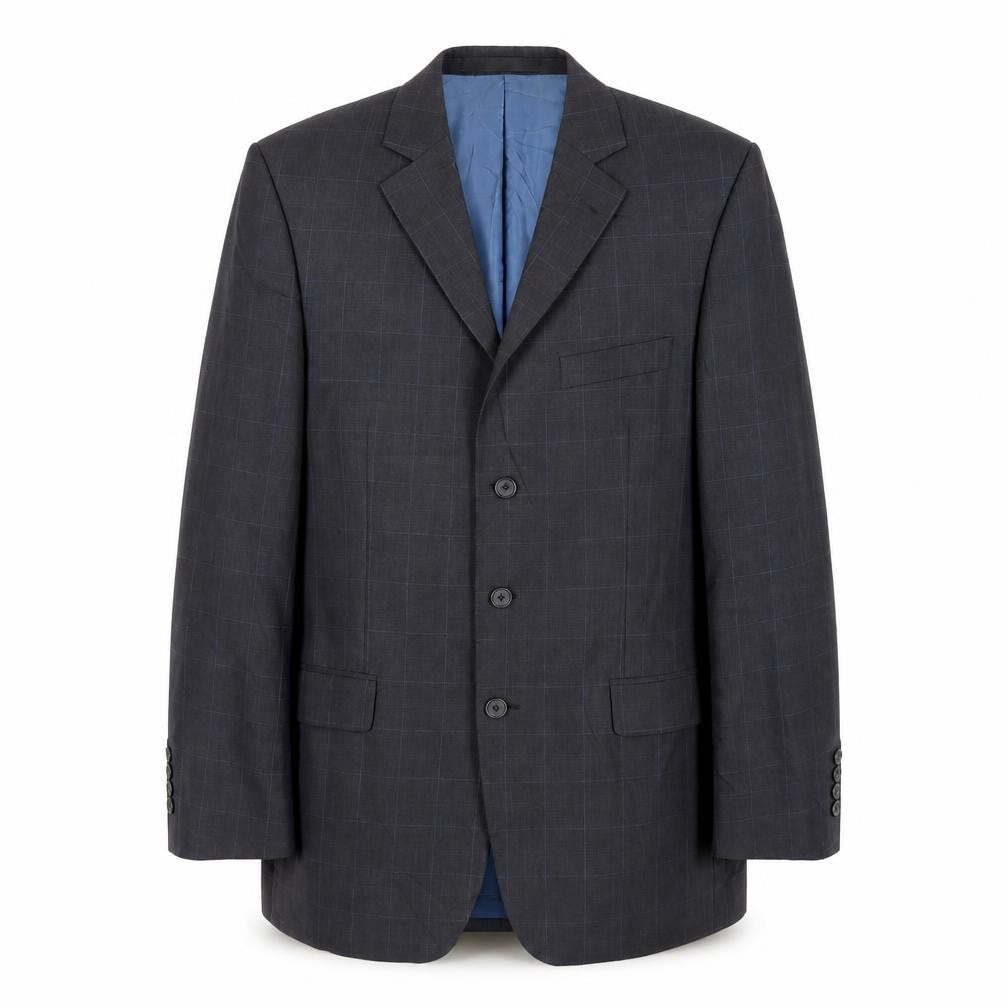 Marks & Spencer Mens Grey Check Wool Jacket Suit Jacket Size 40 Regular