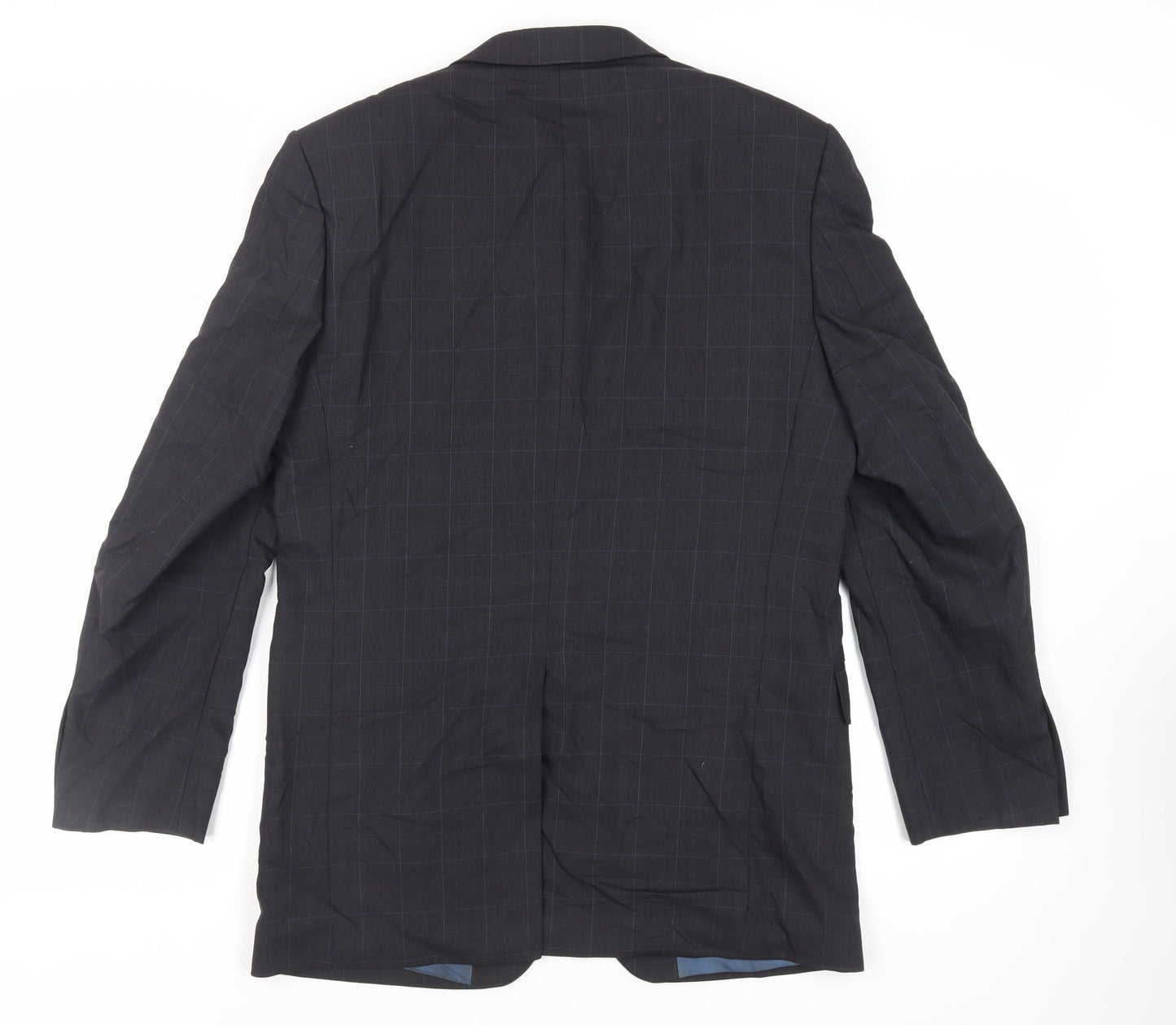 Marks and Spencer Mens Grey Check Wool Jacket Suit Jacket Size 40 Regular