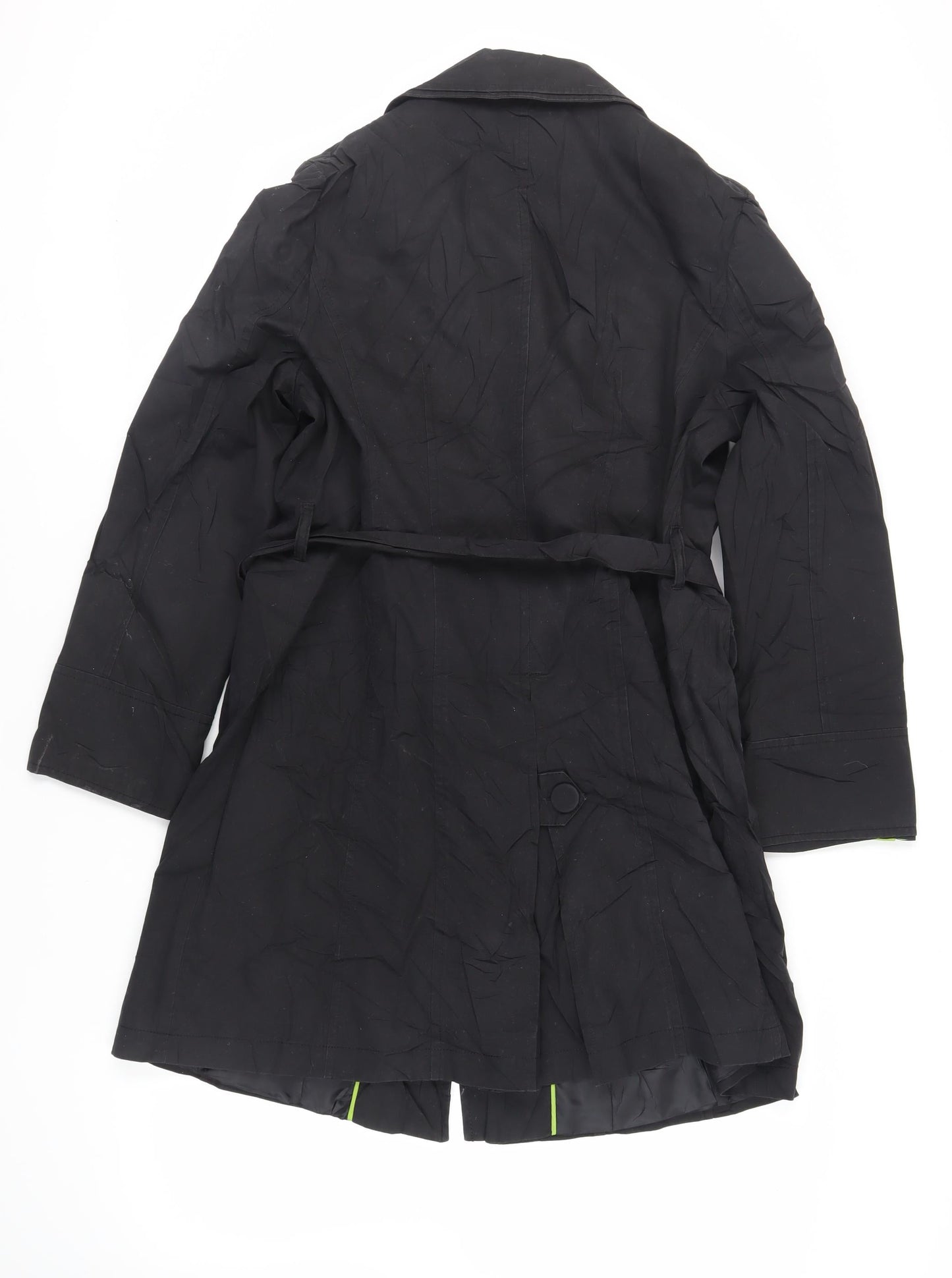 Per Una Womens Black Trench Coat Coat Size 16 Button