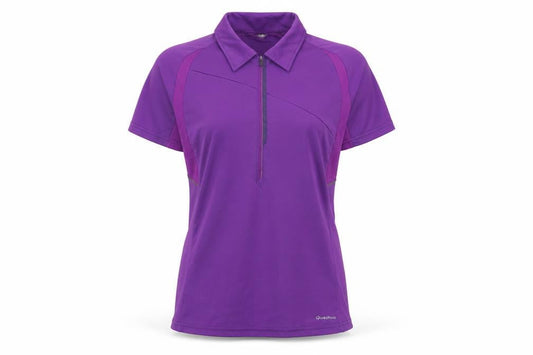 Quechua Womens Purple Polyester Pullover Polo Size XL Collared Zip - Logo