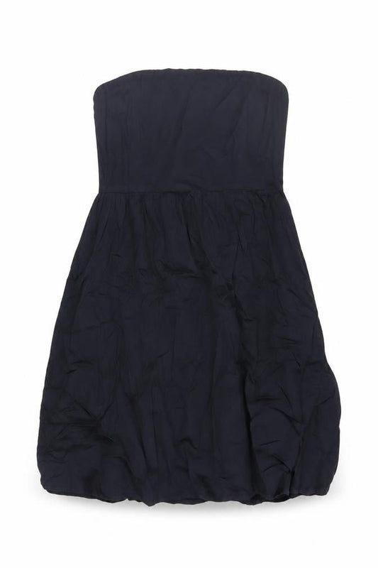 Jenerous Womens Black Cotton Skater Dress Size 16 Off the Shoulder Zip - Strapless
