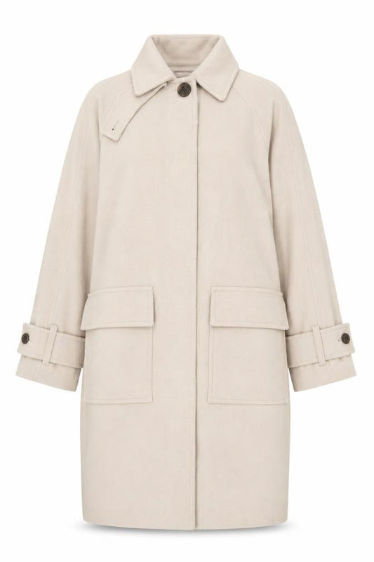 Marks & Spencer Womens Beige Overcoat Coat Size XS Button