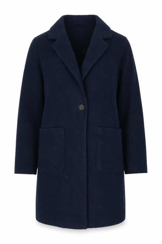 Marks & Spencer Womens Blue Overcoat Coat Size 10 Button