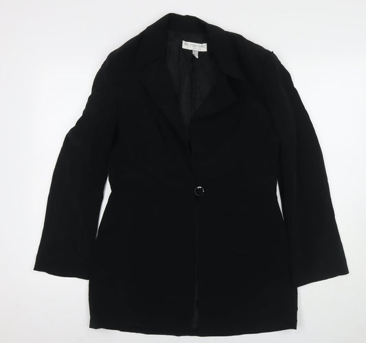 Belinda Ch'Ng Womens Black Jacket Blazer Size 12 Buckle