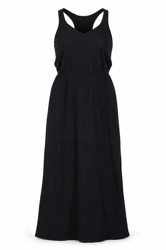 Boohoo Womens Black Viscose Maxi Size 14 Scoop Neck Pullover