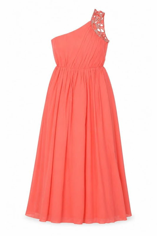 Little Mistress Womens Pink Polyester Ball Gown Size 12 Off the Shoulder Pullover - Embellishment Detail