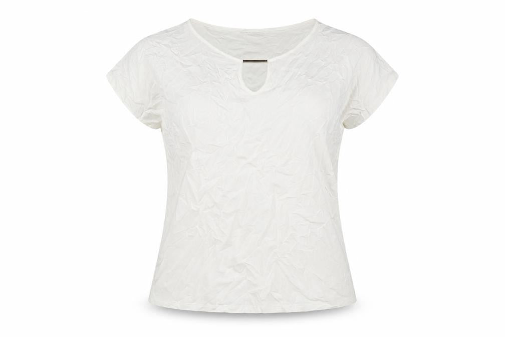Marks & Spencer Womens White Viscose Basic Blouse Size 14 Round Neck