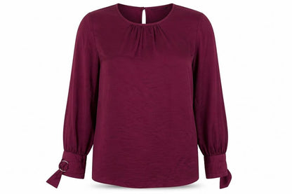 Debenhams Womens Purple Viscose Basic Button-Up Size 16 Round Neck