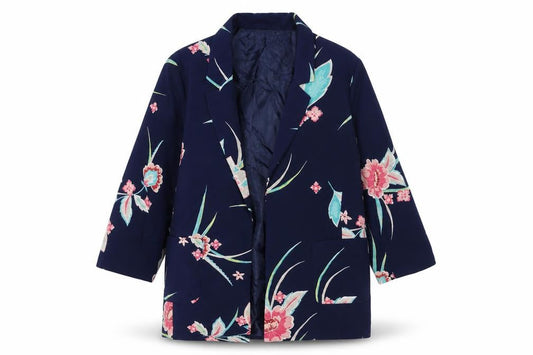 Bonmarché Womens Blue Floral Kimono Blazer Size 12