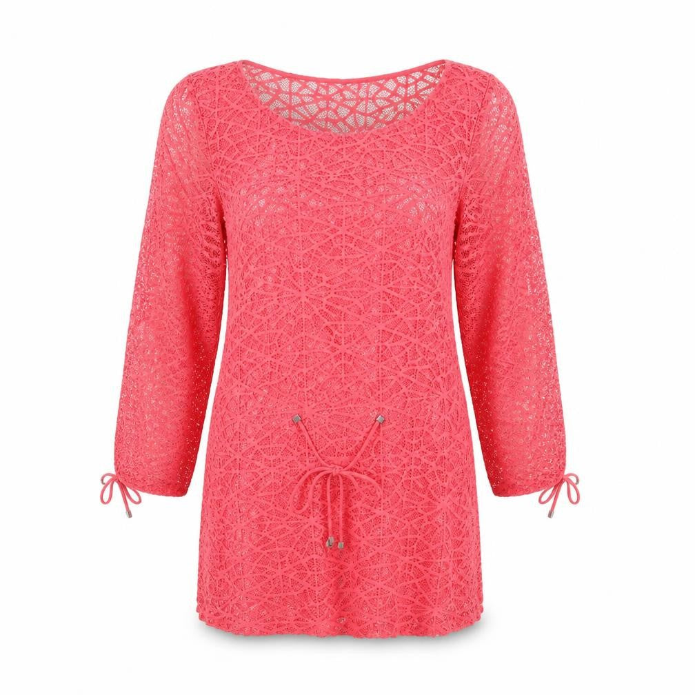 Next Womens Pink Polyester T-Shirt Dress Size 10 Roll Neck Pullover - Beach Cover-Up