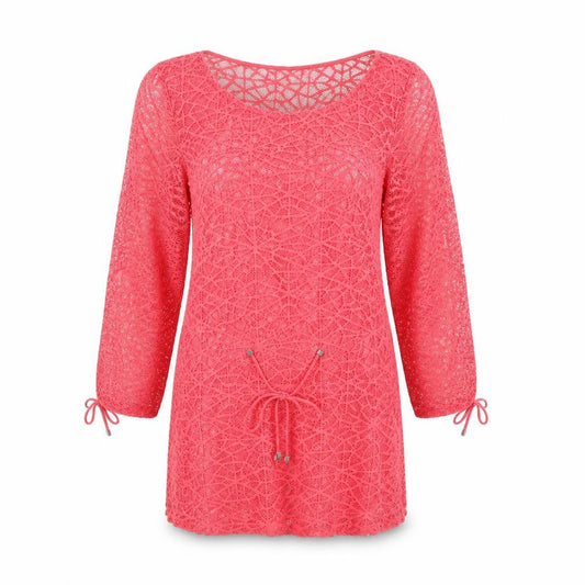 Next Womens Pink Polyester T-Shirt Dress Size 10 Roll Neck Pullover - Beach Cover-Up
