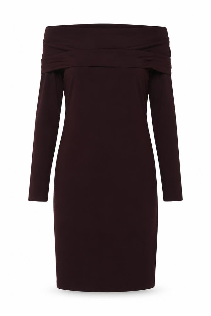 H&M Womens Brown Polyester A-Line Size L Off the Shoulder Pullover