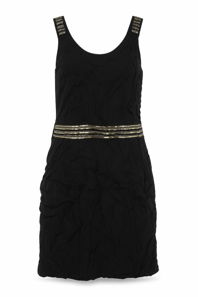 Mango Womens Black Viscose Tank Dress Size M Scoop Neck Pullover