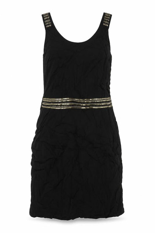 Mango Womens Black Viscose Tank Dress Size M Scoop Neck Pullover