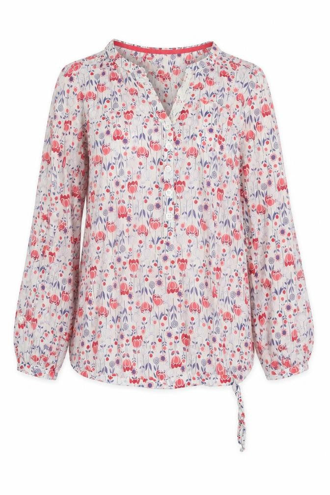 Debenhams Womens Multicoloured Floral Cotton Basic T-Shirt Size 8 V-Neck
