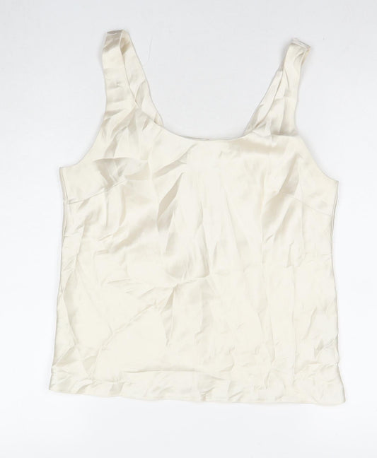 ASOS Womens Ivory Polyester Basic Tank Size 12 Round Neck