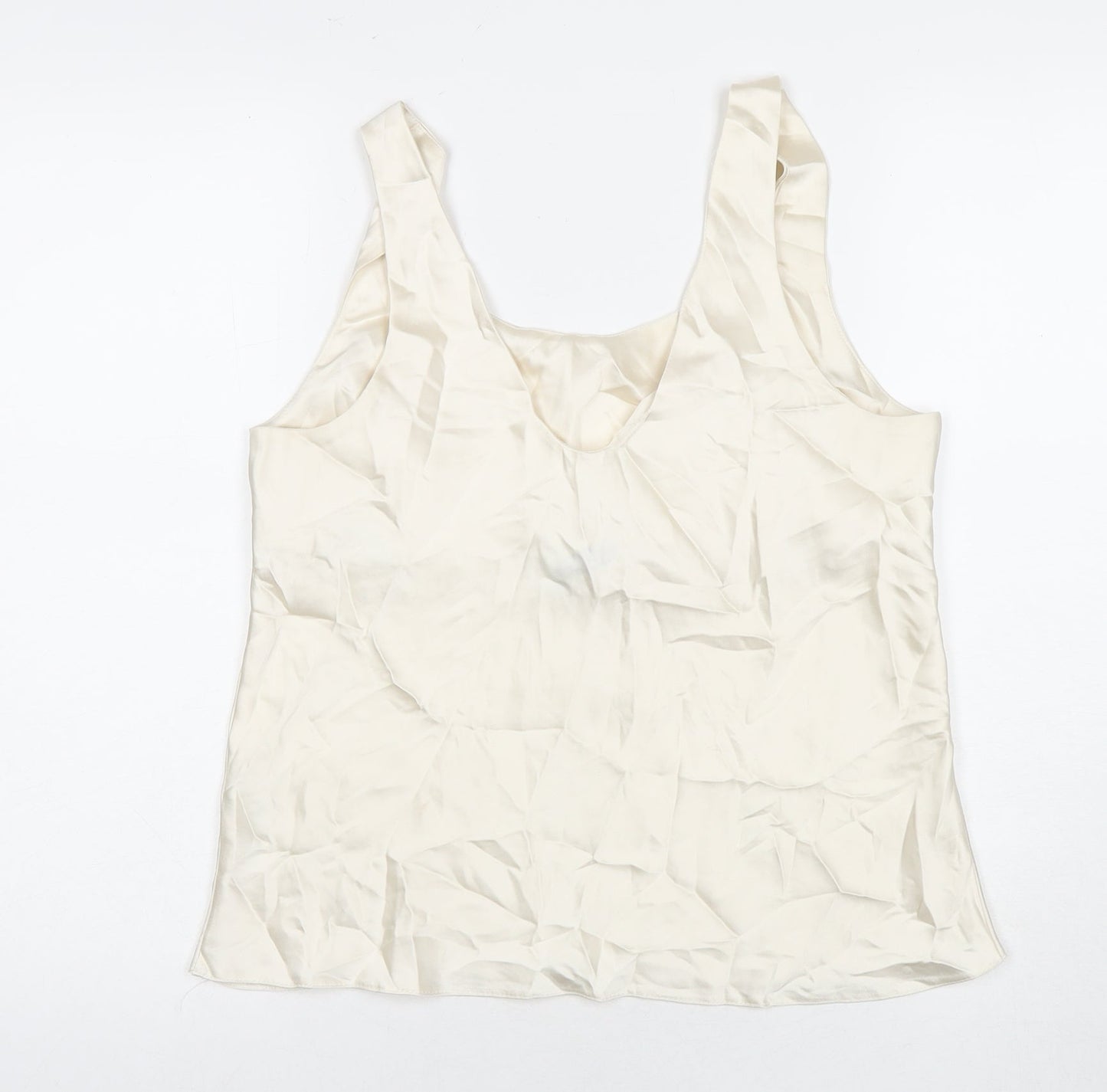 ASOS Womens Ivory Polyester Basic Tank Size 12 Round Neck