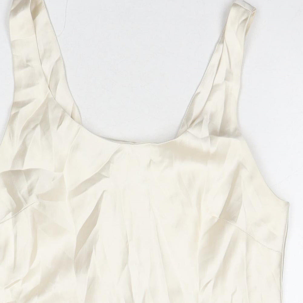 ASOS Womens Ivory Polyester Basic Tank Size 12 Round Neck