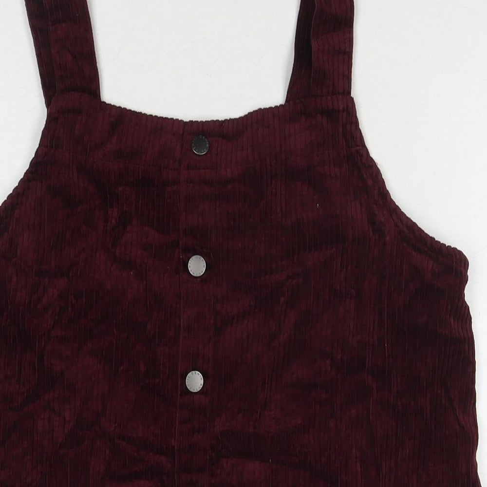 New Look Womens Red Cotton A-Line Size 12 Round Neck Pullover